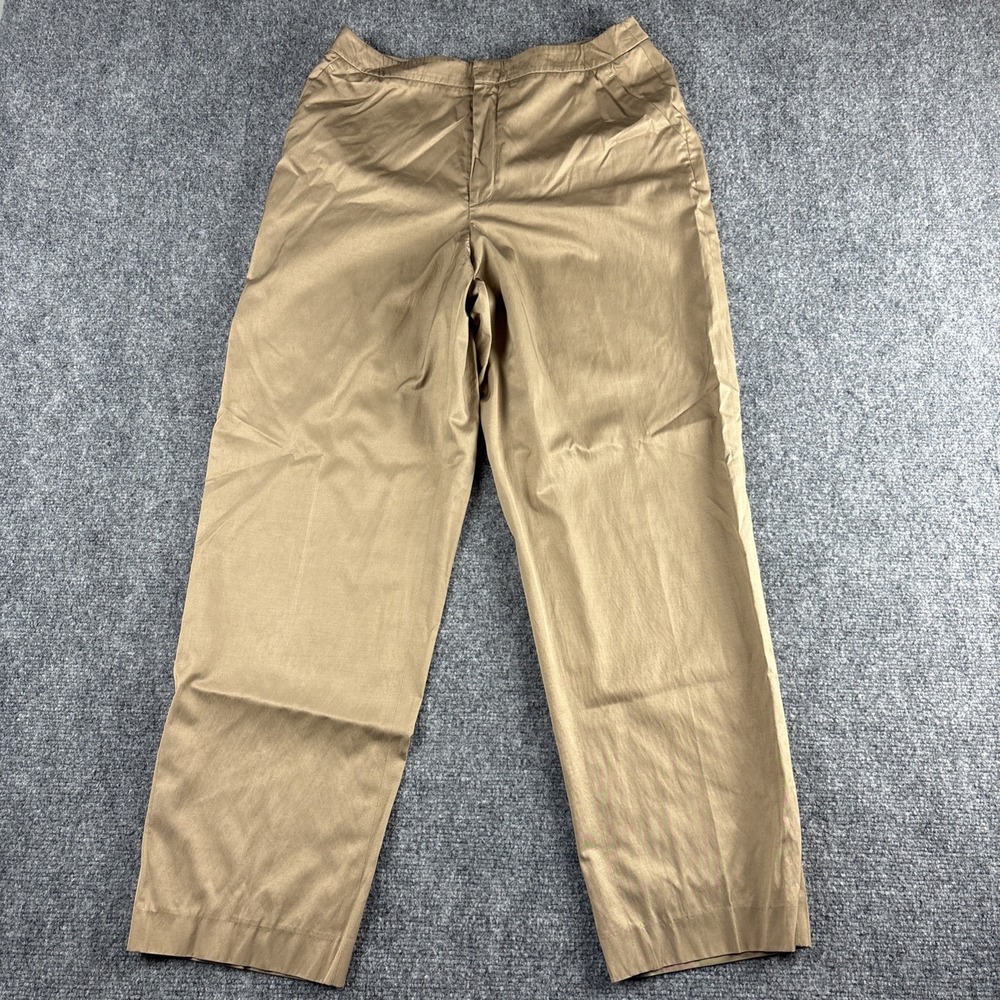 Dana Buchman Khaki Pants Size 10 Fully Lined Straight Leg Flat Front Trousers